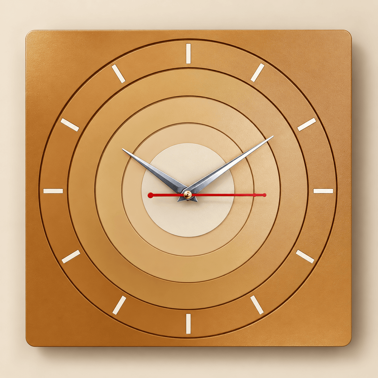 Modern Layered Wooden Wall Clock | Premium Square Designer Clock for Home & Office