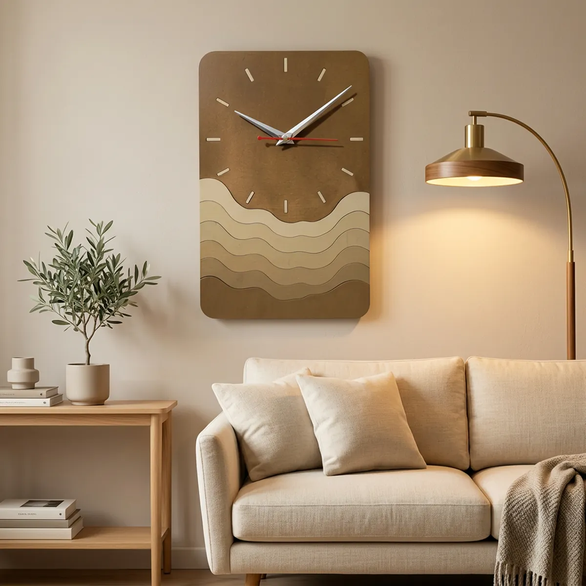 Modern Minimalist Wave Wooden Wall Clock