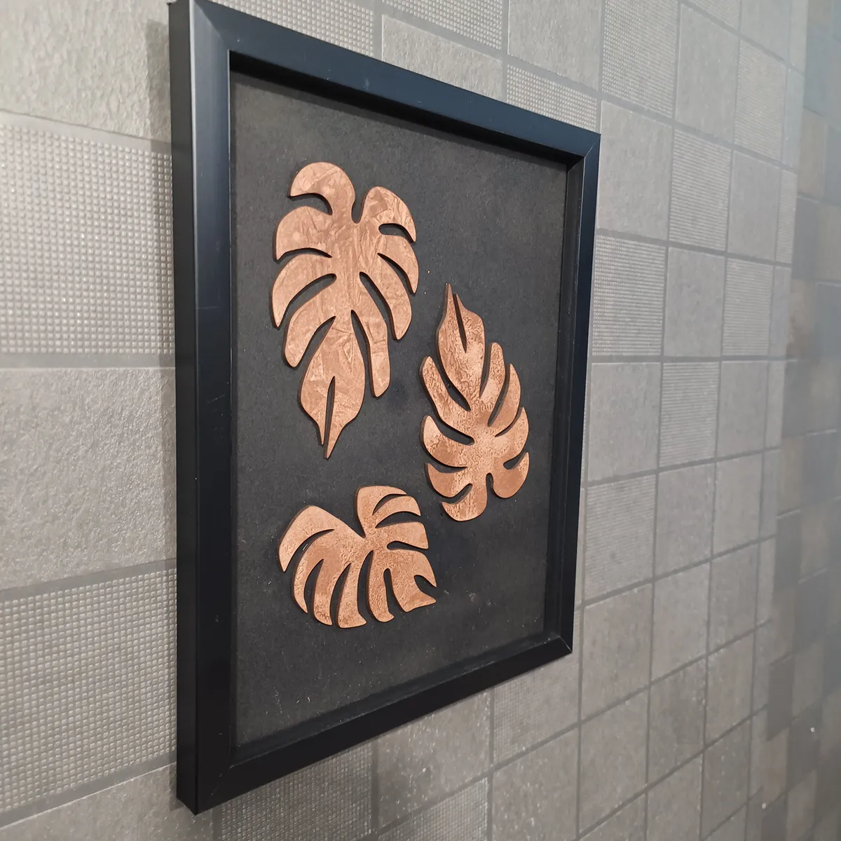 Luxury 3D Monstera Leaf Wall Art Frame | Modern Tropical Wooden Wall Decor - Image 5