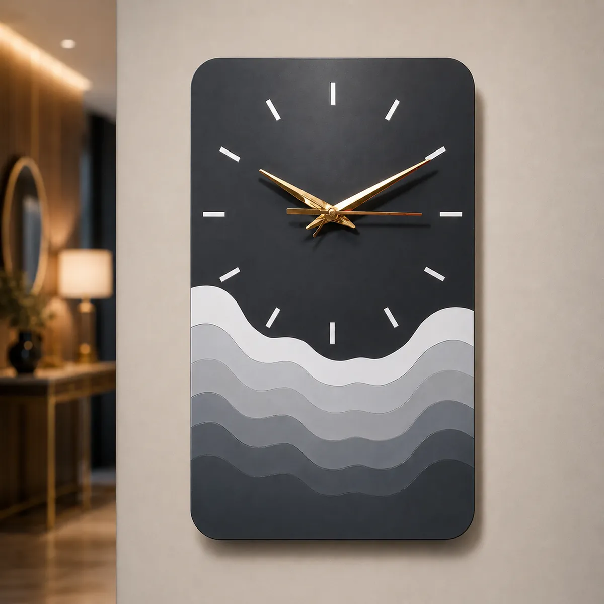 Modern Minimalist Wave Wall Clock | Silent Decorative Wall Clock for Living Room, Bedroom & Office - Image 3