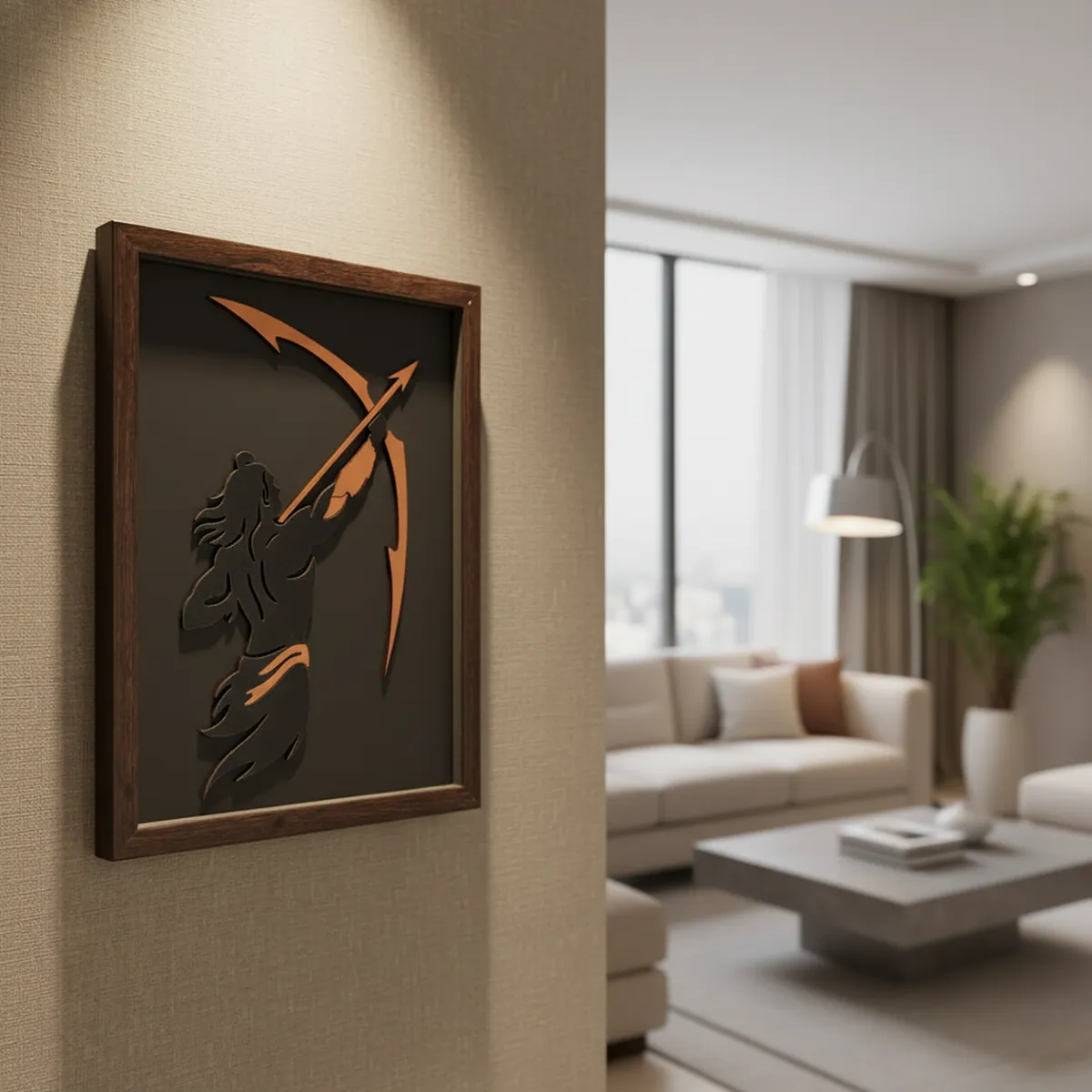 Lord Ram Wall Art Frame| Premium Minimalist Spiritual Wall Art for Living Room, Office & Meditation Space - Image 3