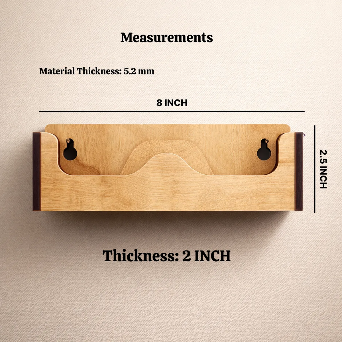 Premium Wooden Wall-Mounted Sunglasses & Mobile Holder | Minimalist MDF Glasses Organizer Shelf for Home & Office Décor - Image 4