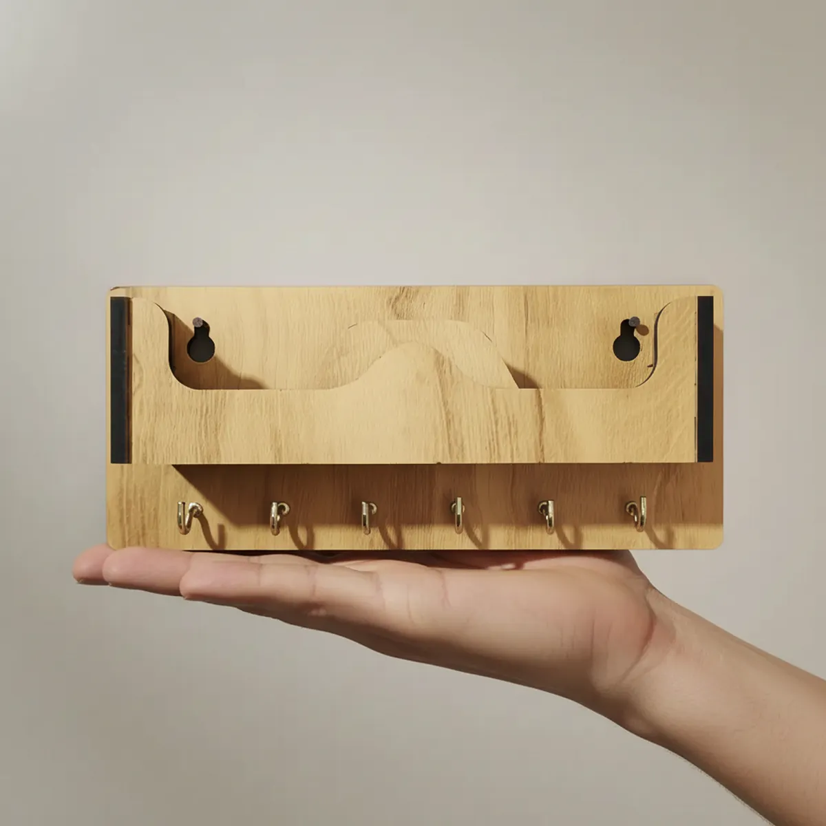 Wall Mounted Wooden Sunglass & Key Holder with Shelf – Multipurpose MDF Organizer for Entryway, Living Room & Bedroom - Image 4